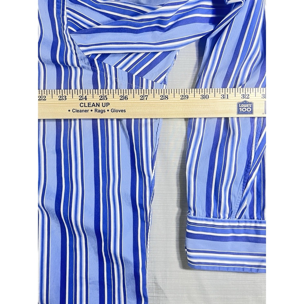 Polo Ralph Lauren Men's Blue and White Stripes, Long Sleeve Dress Shirt. SZ XXL - Picture 13 of 15